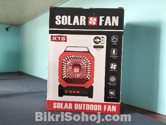 Solar rechargeable fan